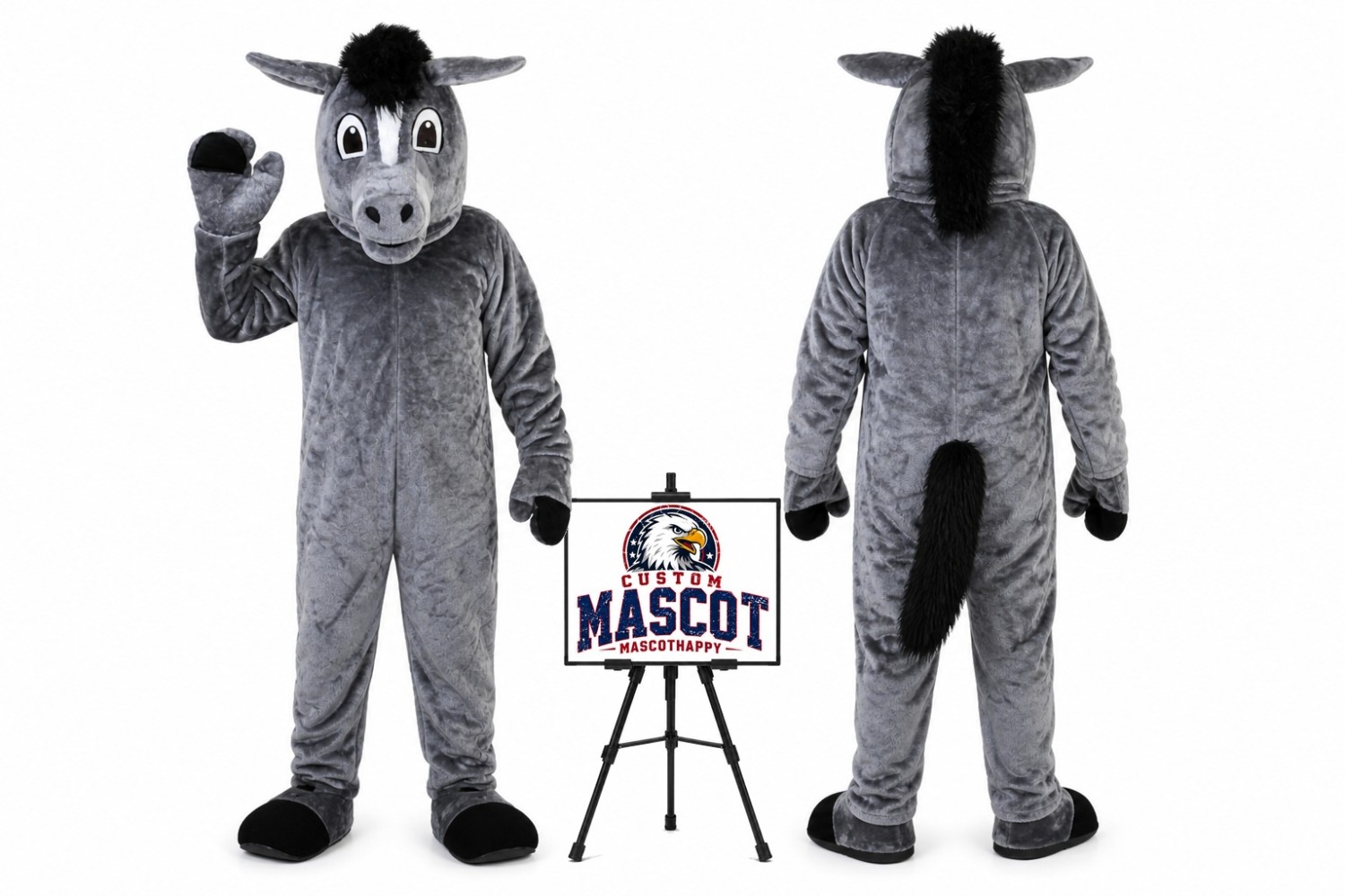 Dark Horse Mascot Costume Dark Horse Mascot Costume