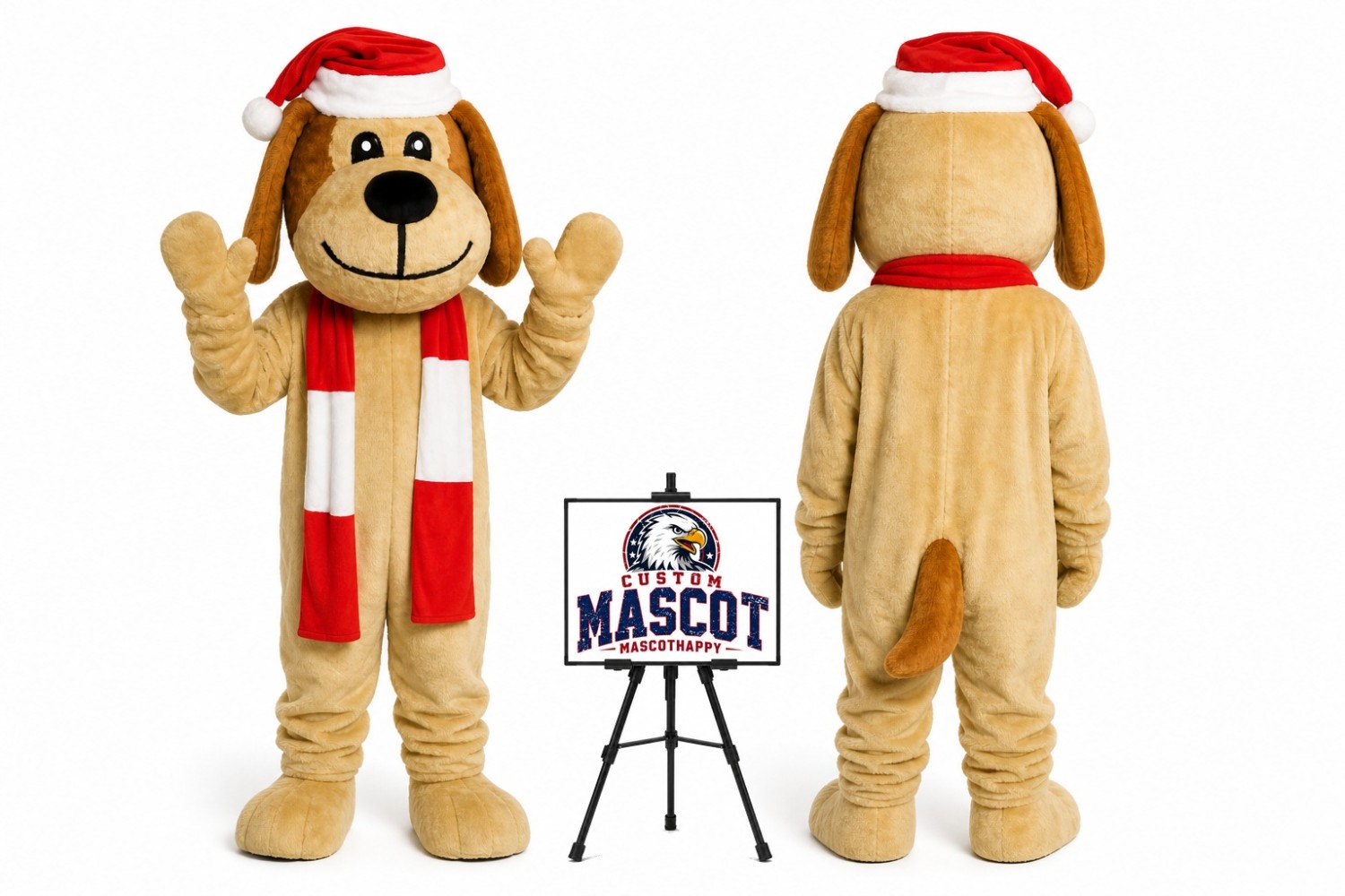Deluxe Christmas Dog Mascot Costume for Christmas Events Deluxe Christmas Dog Mascot Costume for Christmas Events