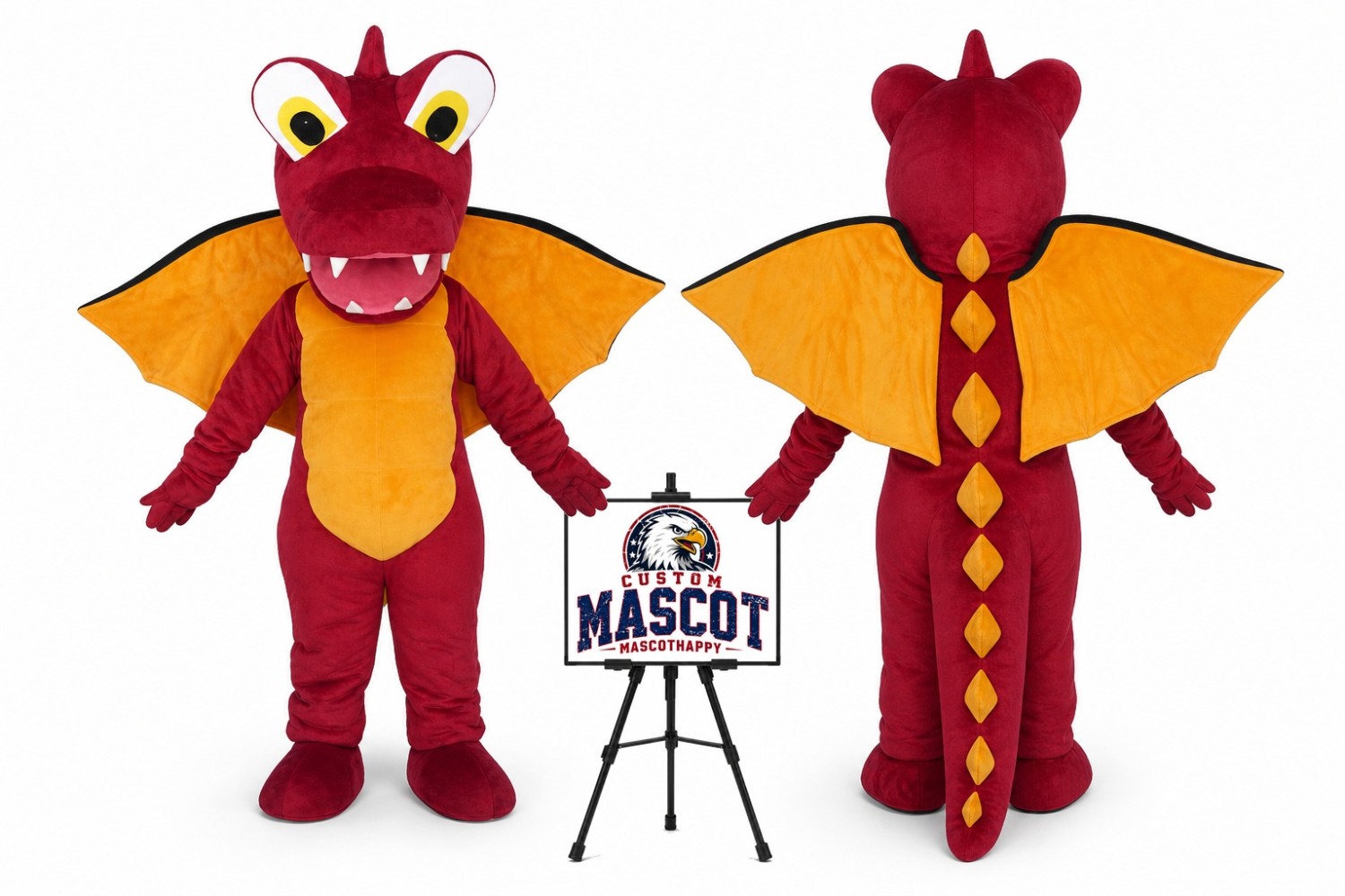 Dragon Cartoon Plush Fire Pterosaur Mascot Costume Dragon Cartoon Plush Fire Pterosaur Mascot Costume