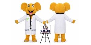 Doctor Elephant Mascot Costume Doctor Elephant Mascot Costume
