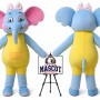 Elephant Girl Mascot Costume