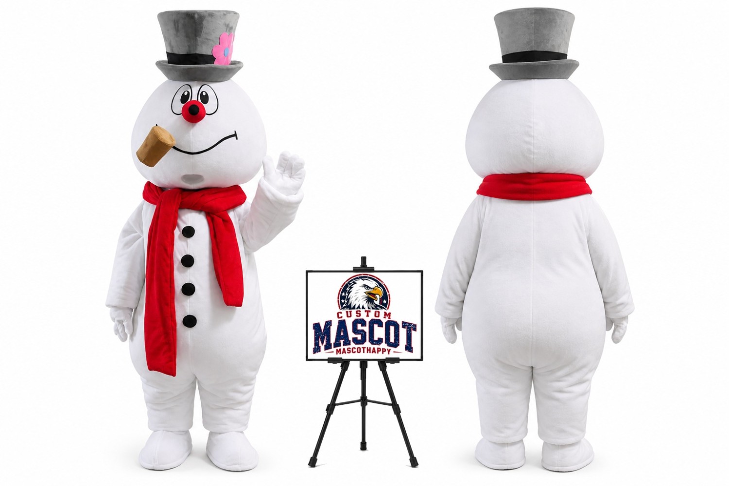 Frosty Snowman Mascot Costume for Christmas Events Frosty Snowman Mascot Costume for Christmas Events