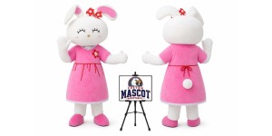 Funny Bunny Rabbit Girl Mascot Costume for Easter Events Funny Bunny Rabbit Girl Mascot Costume for Easter Events