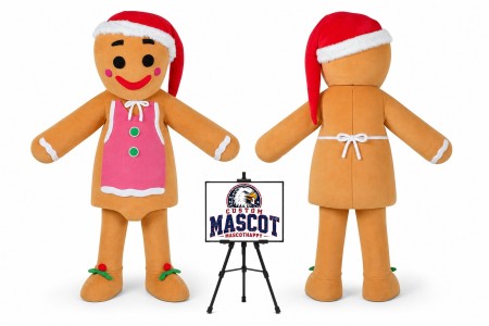 Funny Gingerbread Man Mascot Costume for Food Events