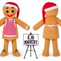 Funny Gingerbread Man Mascot Costume for Food Events