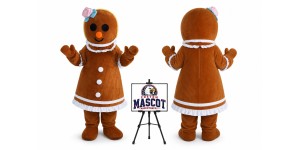 Gingerbread Girl Mascot Costume for Food Events Gingerbread Girl Mascot Costume for Food Events