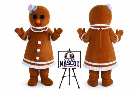 Gingerbread Girl Mascot Costume for Food Events