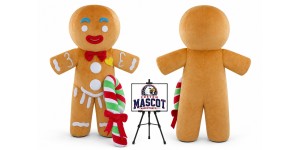 Gingerbread Man Cookies Mascot Costume for Food Events Gingerbread Man Cookies Mascot Costume for Food Events