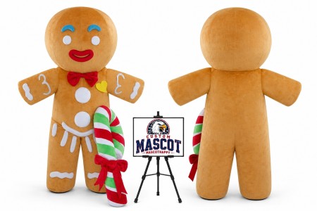 Gingerbread Man Cookies Mascot Costume for Food Events