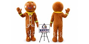 Gingerbread Man Christmas Mascot Costume for Christmas Events Gingerbread Man Christmas Mascot Costume for Christmas Events