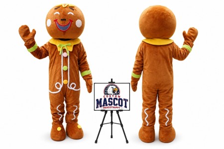 Gingerbread Man Christmas Mascot Costume for Christmas Events