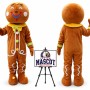 Gingerbread Man Christmas Mascot Costume for Christmas Events