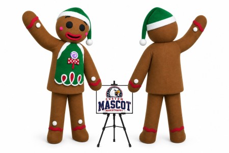 Gingerbread Man Mascot Costume for Food Events