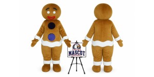 Gingerbread Man Mascot Costume for Food Events Gingerbread Man Mascot Costume for Food Events