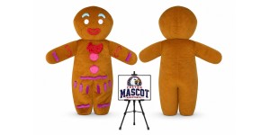 Gingerbread Man Mascot Costume for Food Events Gingerbread Man Mascot Costume for Food Events