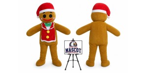 Gingerbread Man Mascot Costume for Christmas Events Gingerbread Man Mascot Costume for Christmas Events