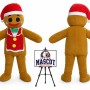 Gingerbread Man Mascot Costume for Christmas Events