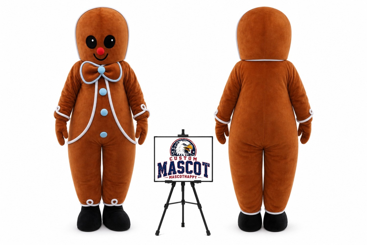 Gingerbread Mascot Costume for Christmas Events Gingerbread Mascot Costume for Christmas Events