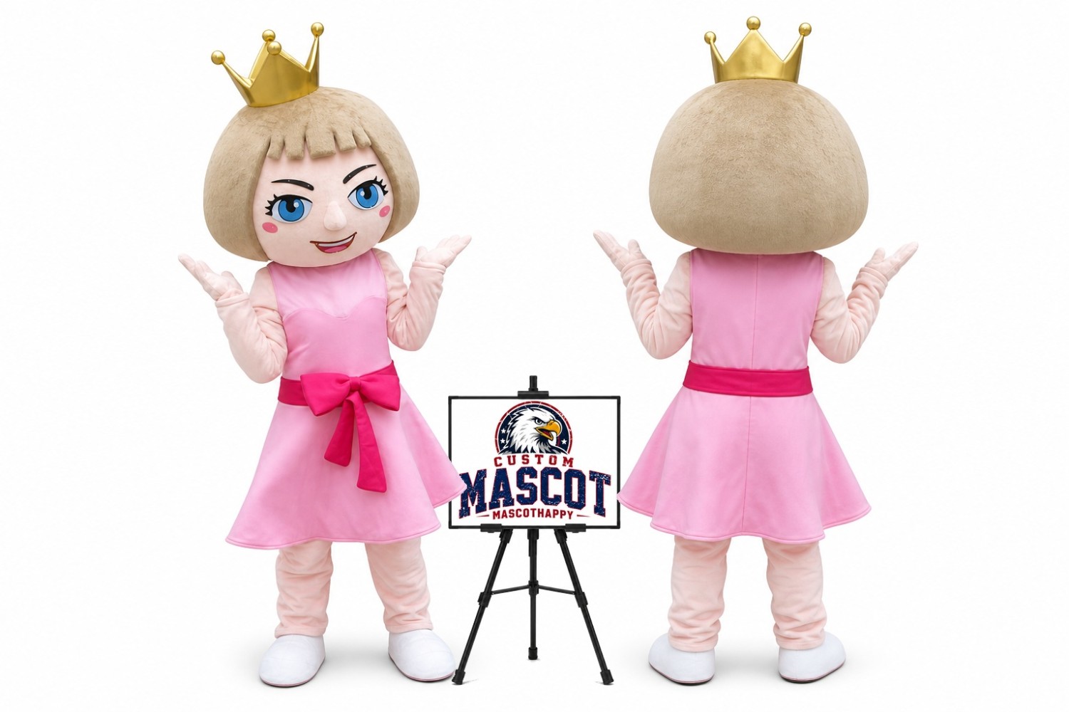 Girl Princess Mascot Costume Girl Princess Mascot Costume
