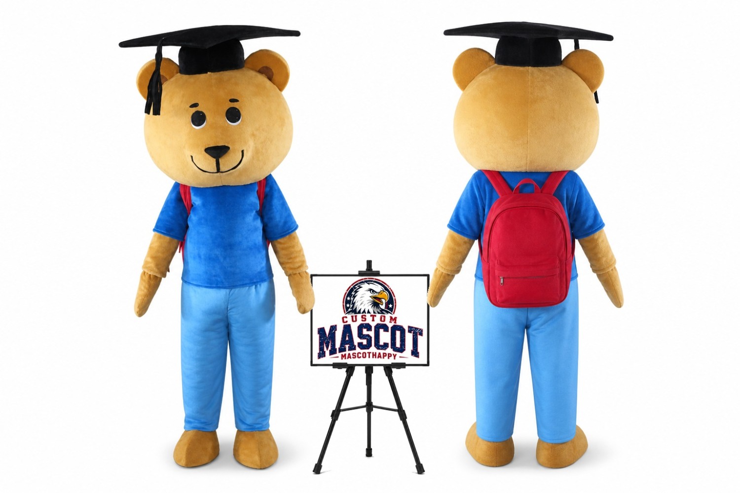 Graduate Bear Mascot Costume Graduate Bear Mascot Costume