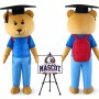 Graduate Bear Mascot Costume