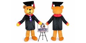 Graduate Teddy Bear Mascot Costume Graduate Teddy Bear Mascot Costume