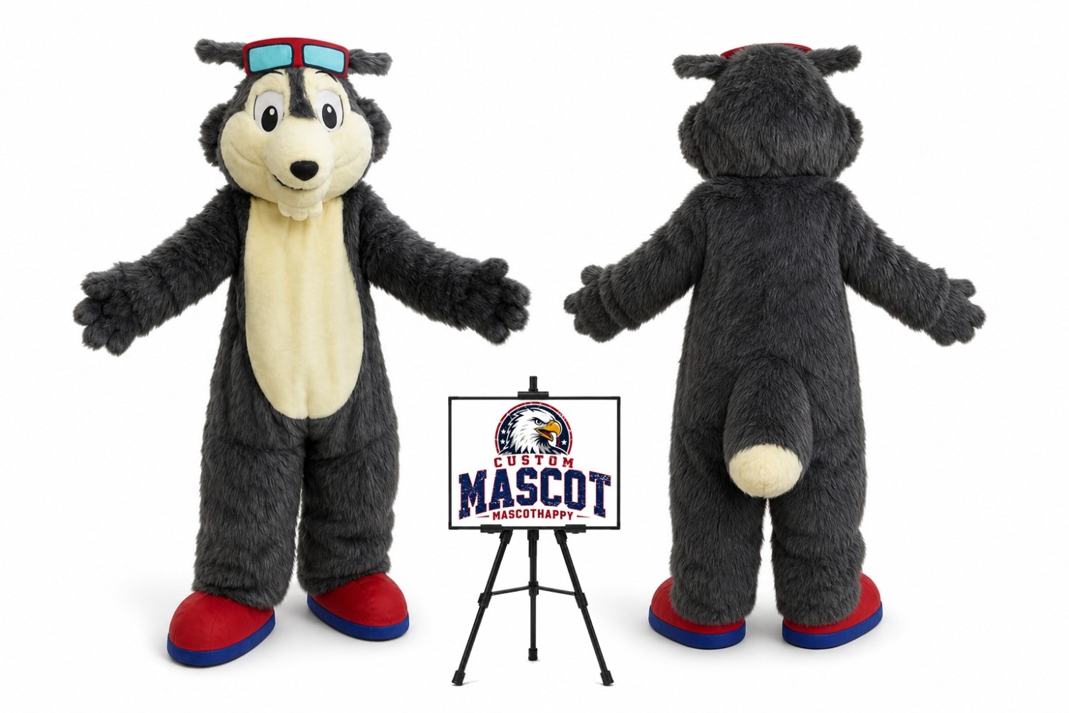 Big Wolf Mascot Costume Big Wolf Mascot Costume