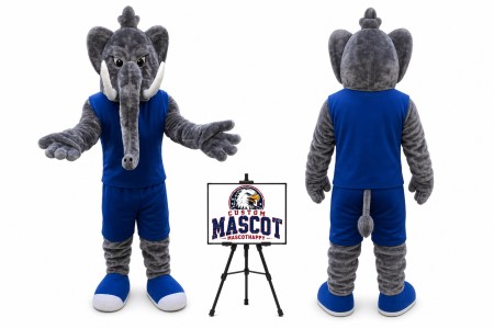 Muslce Elephant Mascot Costume