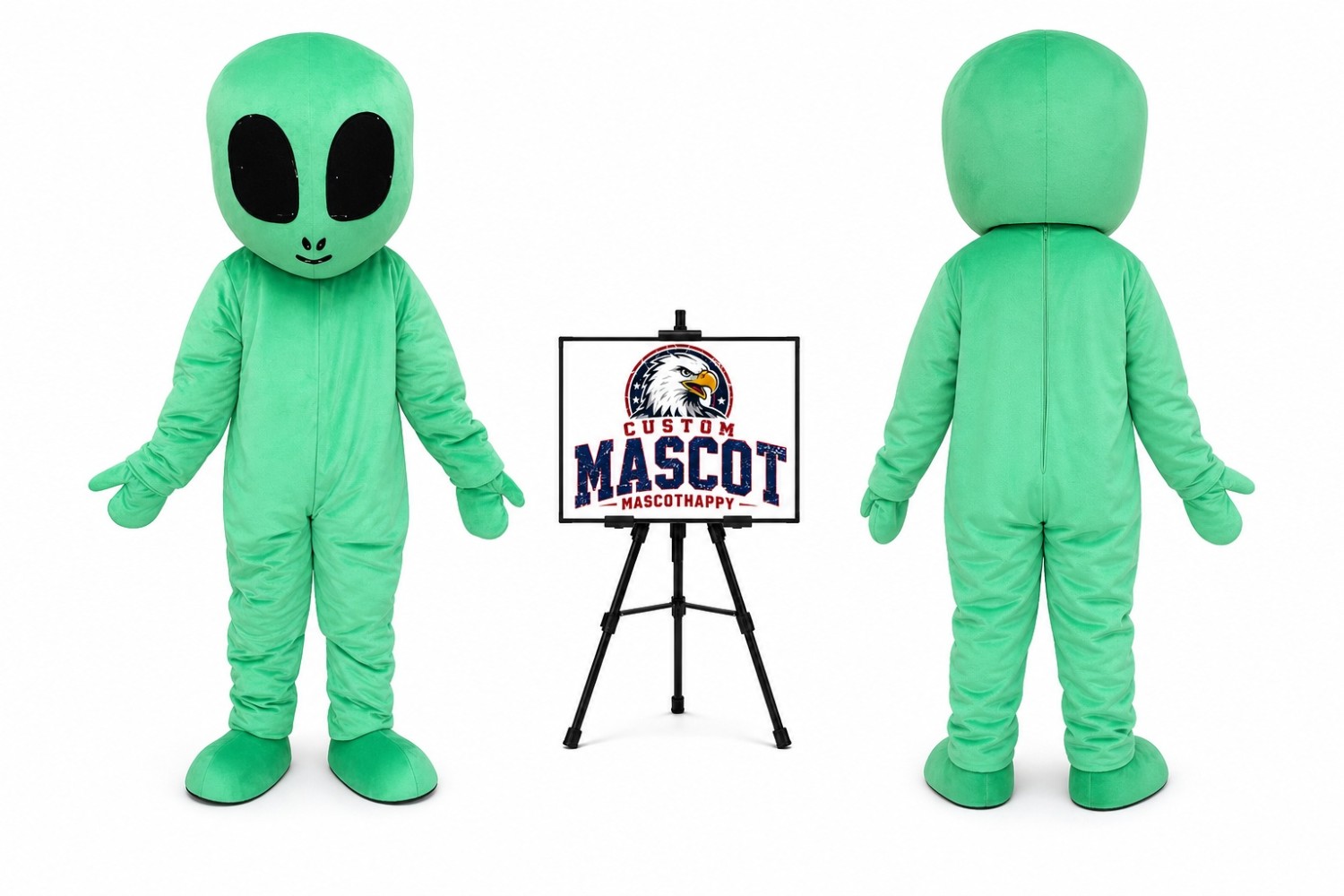 Green Adult Alien Mascot Costume Green Adult Alien Mascot Costume