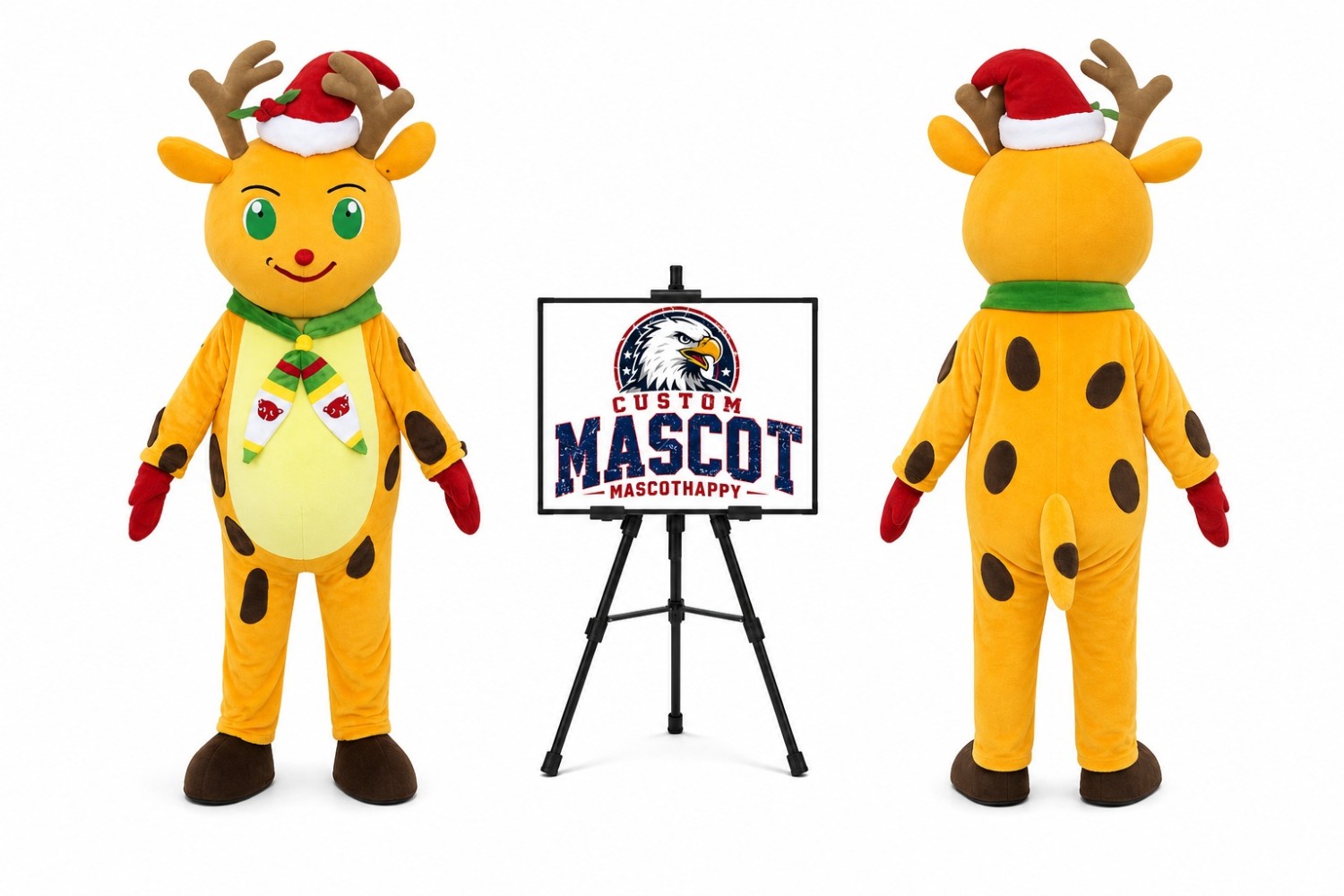 Animal Cartoon Christmas Deer Mascot Costume for Christmas Events Animal Cartoon Christmas Deer Mascot Costume for Christmas Events