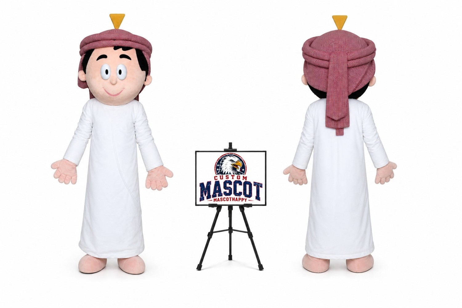 Blue Adult Arab Boy Mascot Costume