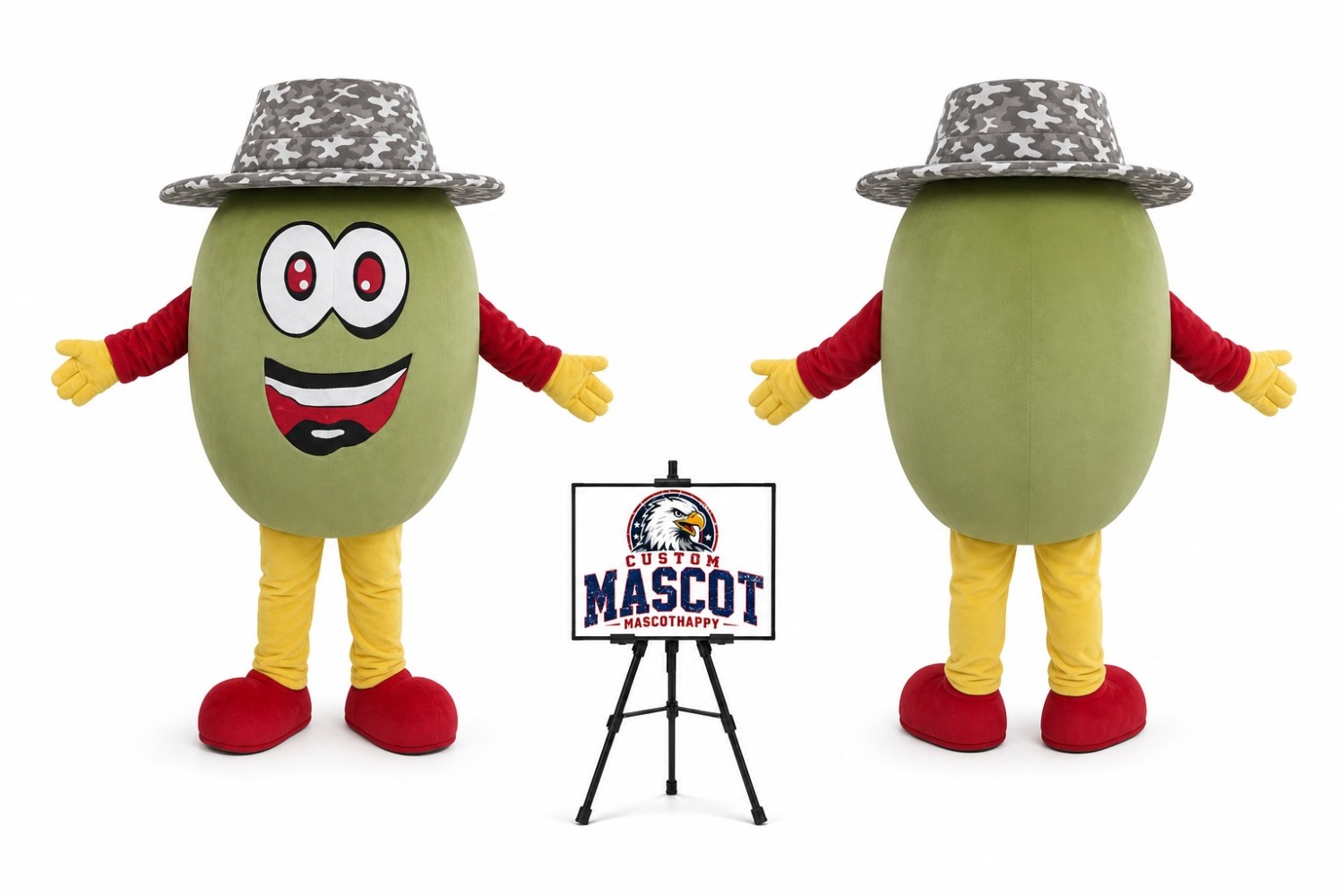 Adult Avocado Kiwi Fruit Mascot Costume Adult Avocado Kiwi Fruit Mascot Costume