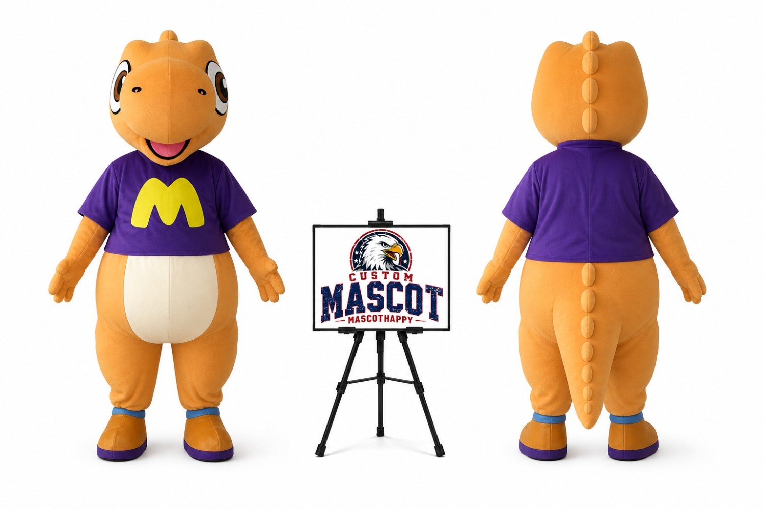 Orange Animal Cartoon Dinosaur Mascot Costume