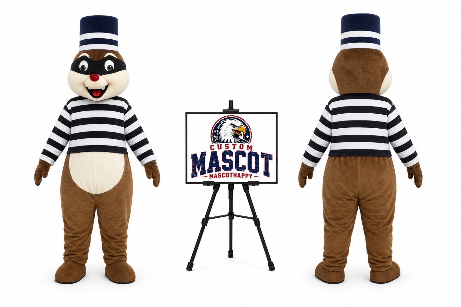 Brown Animal Cartoon High Hat Squirrel Mascot Costume Brown Animal Cartoon High Hat Squirrel Mascot Costume