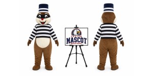 Brown Animal Cartoon High Hat Squirrel Mascot Costume Brown Animal Cartoon High Hat Squirrel Mascot Costume
