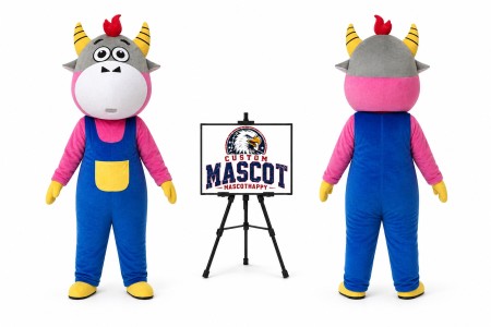 Animal Cartoon Plush Bib Bull Mascot Costume