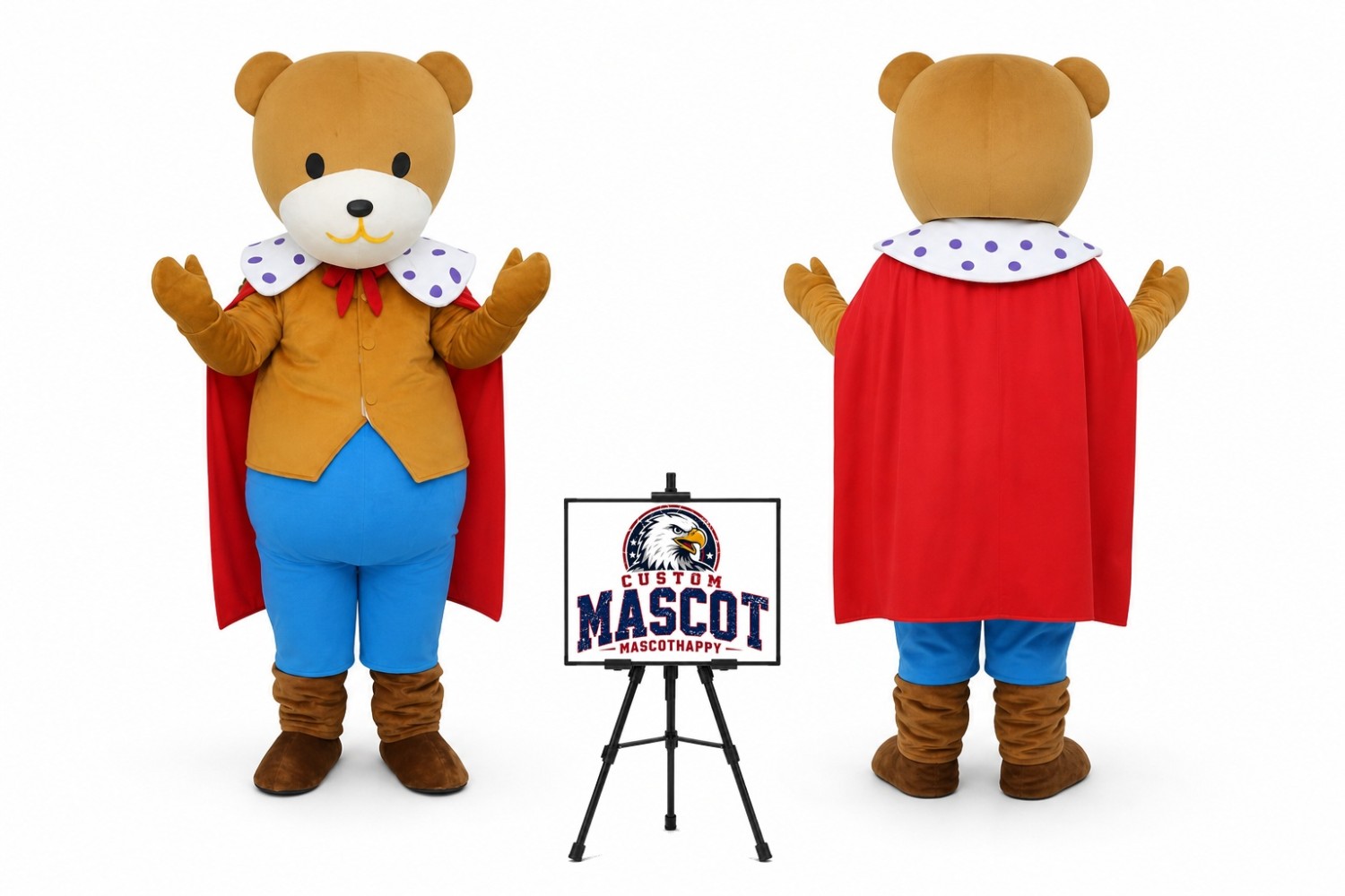 Cartoon Bear Prince Mascot Costume Cartoon Bear Prince Mascot Costume