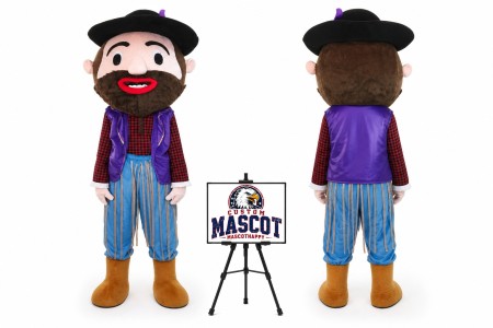 Cartoon Bearded Man Mascot Costume