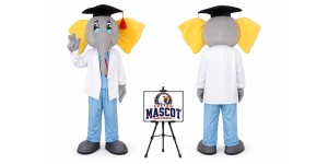 Cartoon Elephant Dr Mascot Costume Cartoon Elephant Dr Mascot Costume