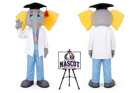 Cartoon Elephant Dr Mascot Costume