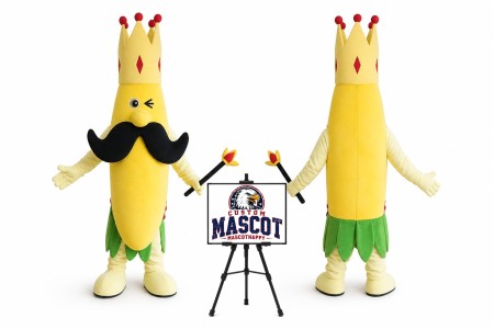 Cartoon Fruit Banana King Mascot Costume for Food Events