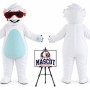 Cartoon Glasses Bear Mascot Costume