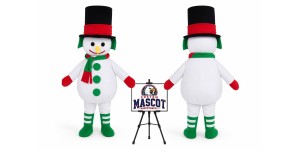 Cartoon High Hat Snowman Mascot Costume for Christmas Events Cartoon High Hat Snowman Mascot Costume for Christmas Events