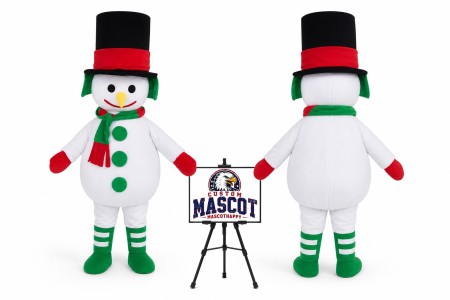 Cartoon High Hat Snowman Mascot Costume for Christmas Events