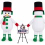 Cartoon High Hat Snowman Mascot Costume for Christmas Events
