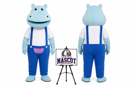 Cartoon Hippo Mascot Costume