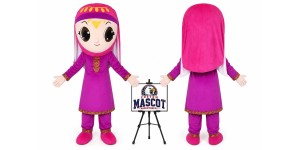 Pink Cartoon Cosplay Indian Woman Mascot Costume Pink Cartoon Cosplay Indian Woman Mascot Costume