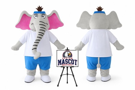 Cartoon Long Nose Elephant Mascot Costume