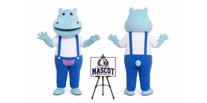 Cartoon Plush Strap Hippo Mascot Costume Cartoon Plush Strap Hippo Mascot Costume