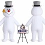 Cartoon Snowman Mascot Costume for Christmas Events